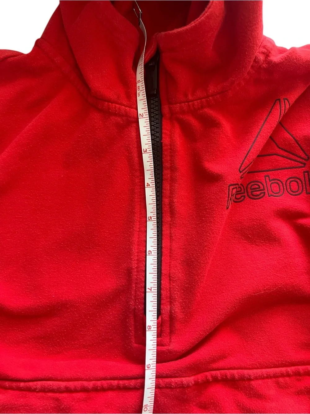 Reebok Boys Large 10/12 Red Quarter Zip Performance Hoodie